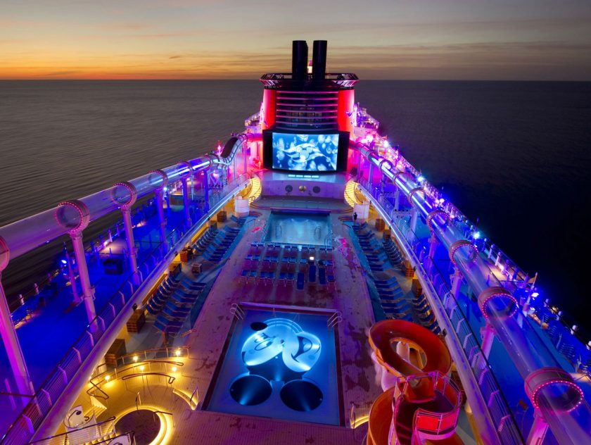 Disney Dream - AquaDuck at Night Amazing Cruise Ship Water Activities